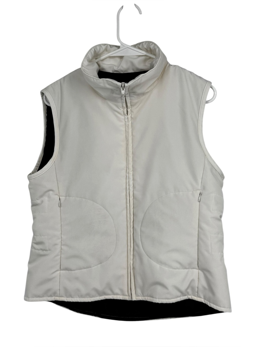 Women’s Vintage 1980s-1990s Nine West Size Small White Vest w Black Interior
